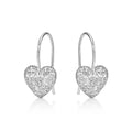 Webbed Heart 925 Sterling Silver Drop Earrings