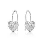 Webbed Heart 925 Sterling Silver Drop Earrings