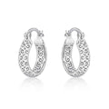 Ornate 925 Sterling Silver Hoop Earrings