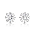 Sparkling Star 925 Sterling Silver Stud Earrings with Cubic Zirconia