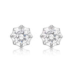 Sparkling Star 925 Sterling Silver Stud Earrings with Cubic Zirconia