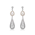 Vintage Conical Freshwater Pearl Earrings in 925 Sterling Silver