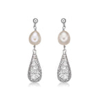 Vintage Conical Freshwater Pearl Earrings in 925 Sterling Silver