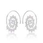 Vintage Swirl Spiral Hoop Earrings in 925 Sterling Silver
