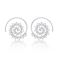 Vintage Swirl Spiral Hoop Earrings in 925 Sterling Silver