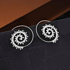Vintage Swirl Spiral Hoop Earrings in 925 Sterling Silver