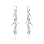 Side view of Pine Needle 925 Sterling Silver Drop Earrings