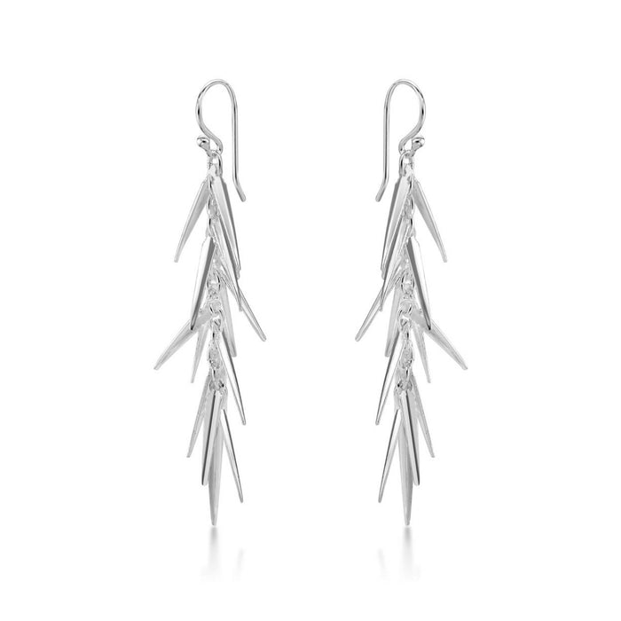 Pine Needle 925 Sterling Silver Drop Earrings