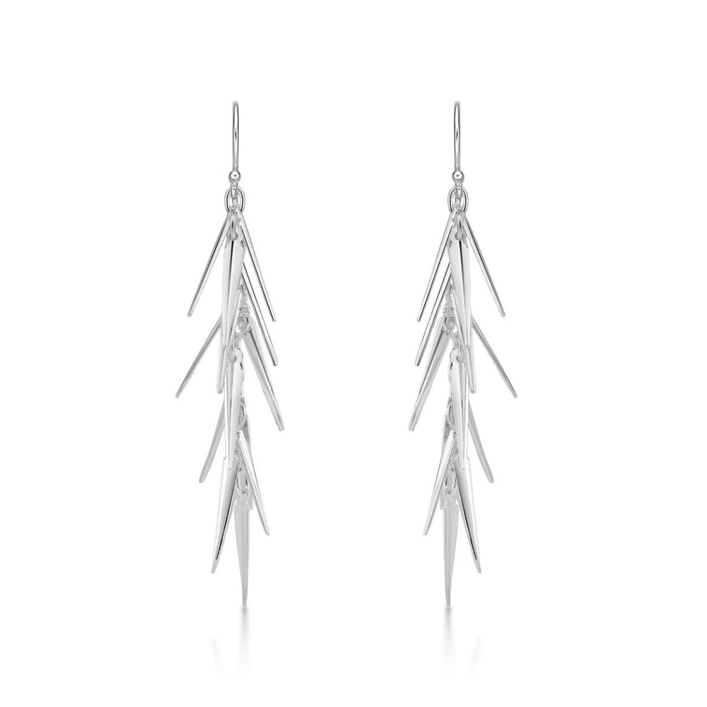 Pine Needle 925 Sterling Silver Drop Earrings