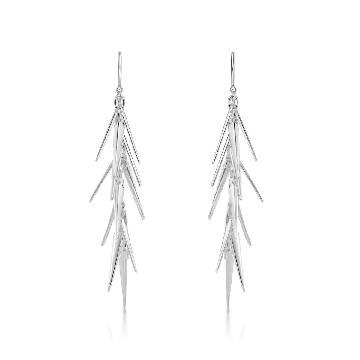 Pine Needle 925 Sterling Silver Drop Earrings