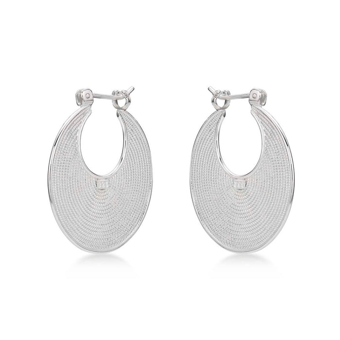 Milgrain Disc 925 Sterling Silver Hoop Earrings