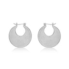 Milgrain Disc 925 Sterling Silver Hoop Earrings