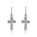 Gothic Cross Drop Earrings in 925 Sterling Silver