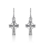 Gothic Cross Drop Earrings in 925 Sterling Silver