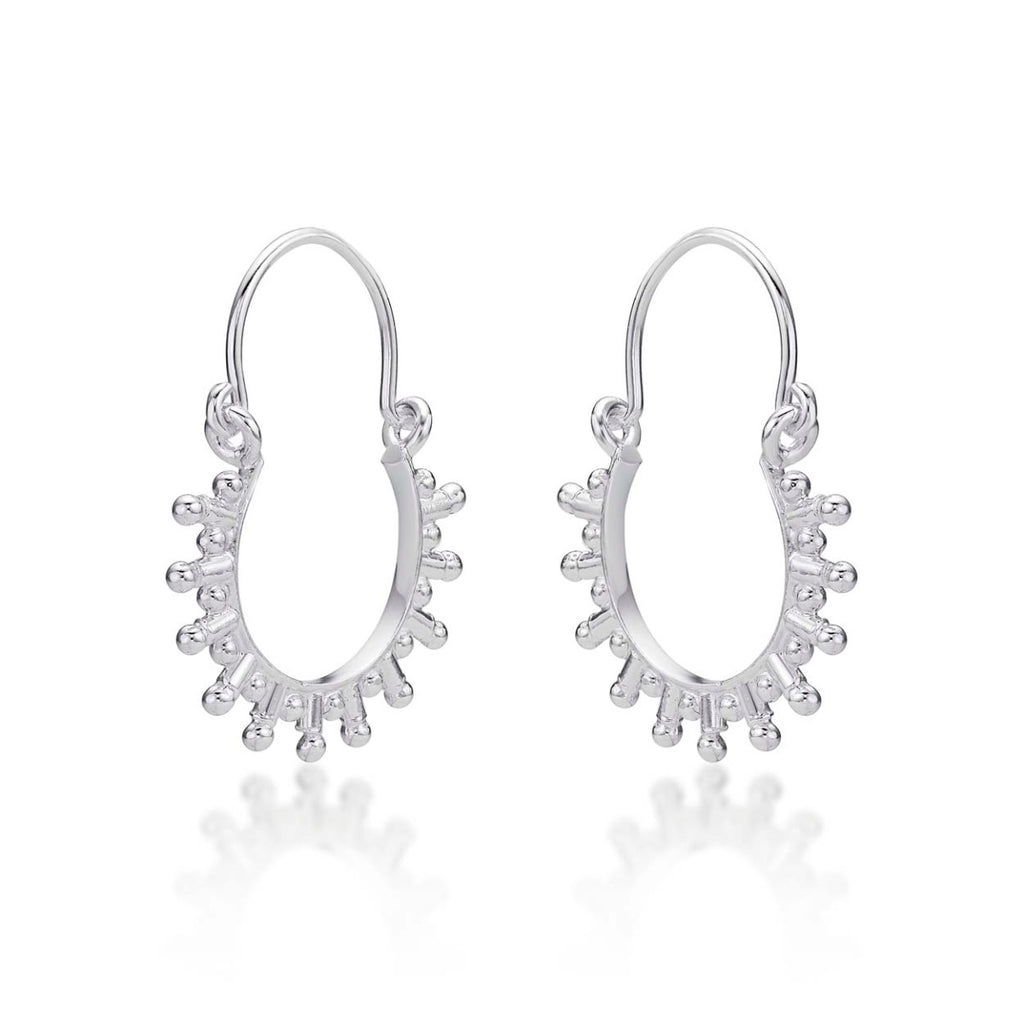 Side view of Solar 925 Sterling Silver Hoop Earrings
