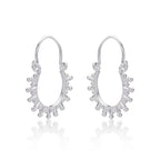 Side view of Solar 925 Sterling Silver Hoop Earrings