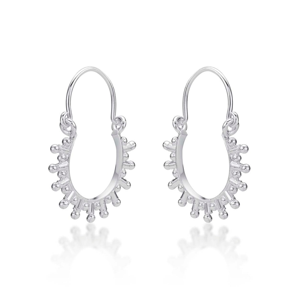 Side view of Solar 925 Sterling Silver Hoop Earrings
