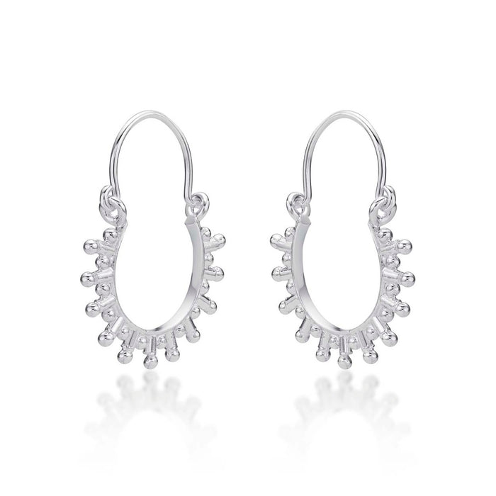 Solar 925 Sterling Silver Hoop Earrings