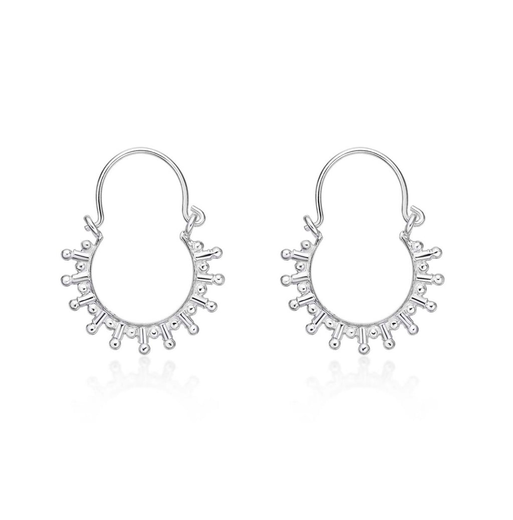 Solar 925 Sterling Silver Hoop Earrings
