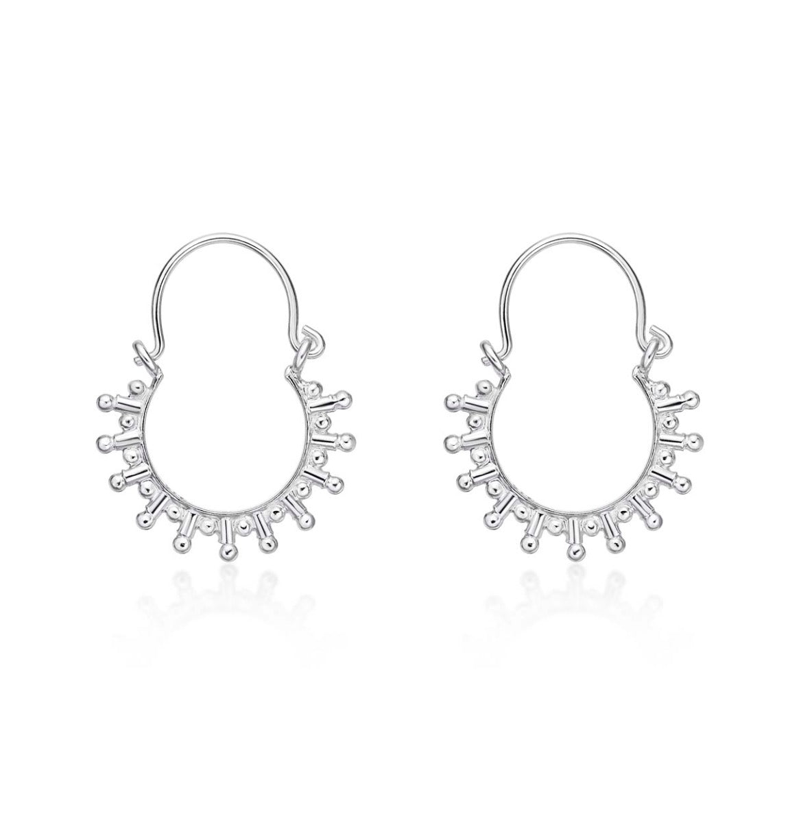 Solar 925 Sterling Silver Hoop Earrings