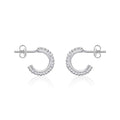 Ball Edge Small 925 Sterling Silver Hoop Earrings