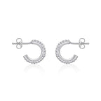 Ball Edge Small 925 Sterling Silver Hoop Earrings