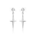 Simple Cross Drop Earrings in 925 Sterling Silver