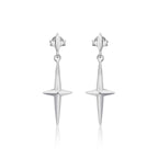 Simple Cross Drop Earrings in 925 Sterling Silver