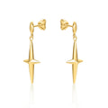 Simple Cross Drop Earrings in Gold Plated 925 Sterling Silver