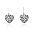 Swirling Heart 925 Sterling Silver Dangle Earrings