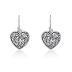 Swirling Heart 925 Sterling Silver Dangle Earrings