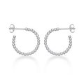 Beaded Design 925 Sterling Silver Hoop Earrings