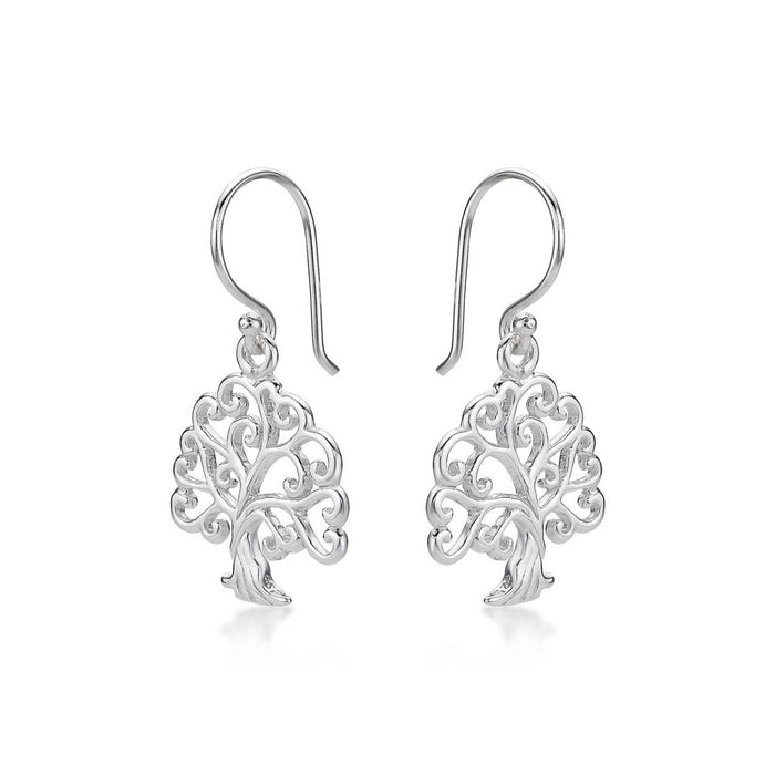 Tree of Life 925 Sterling Silver Dangle Earrings