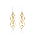 Gold Plated Dangling Spiral 925 Sterling Silver Twirl Earrings