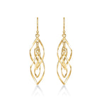 Gold Plated Dangling Spiral 925 Sterling Silver Twirl Earrings