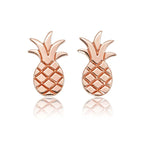 Rose gold pineapple earrings for girls