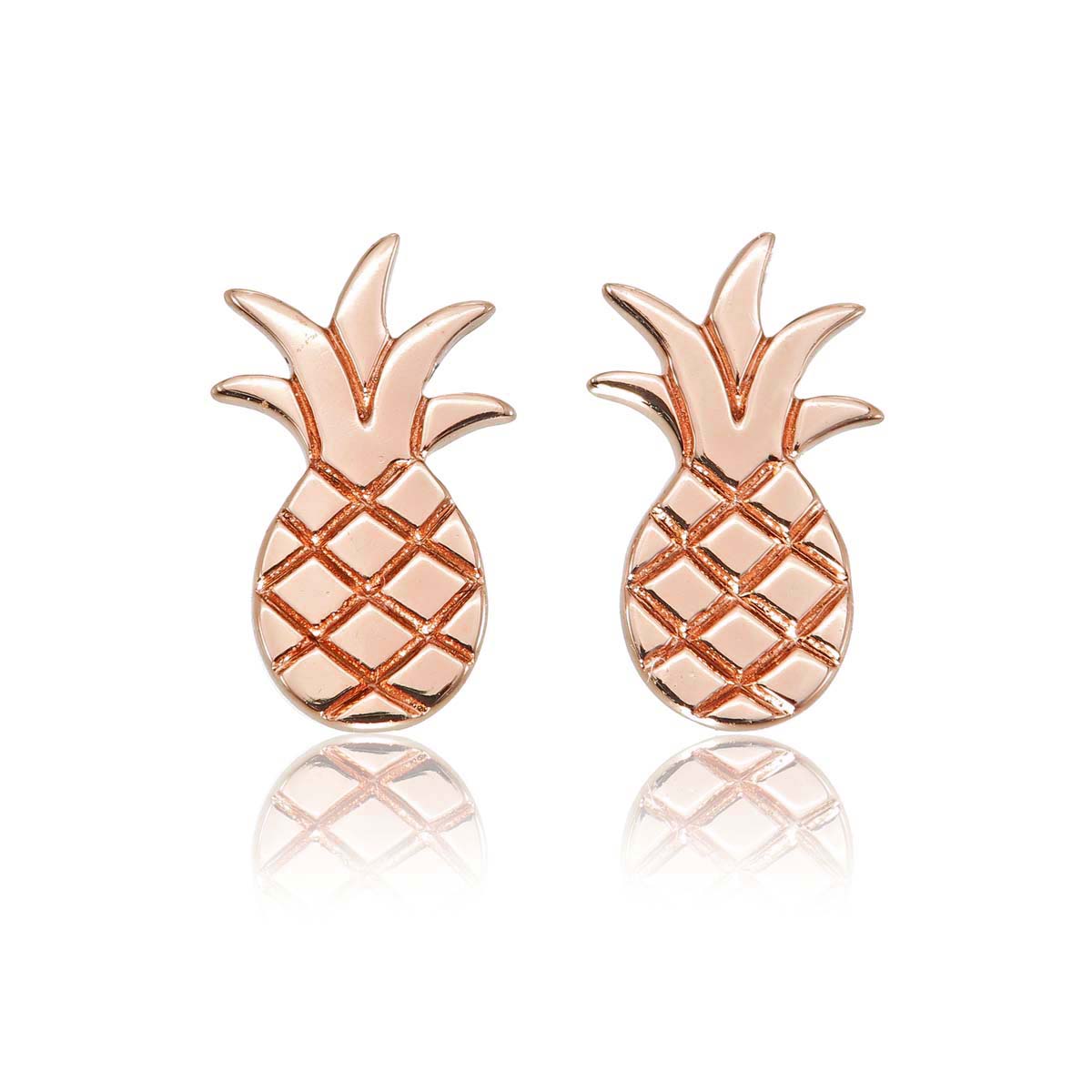 Rose gold pineapple earrings for girls
