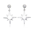 Simple Star Drop Earrings in Polished Sterling Silver