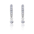 Zirconia Drop Hoop Earrings with Cubic Zirconia in Sterling Silver