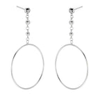 Hanging Circle Earrings in Sterling Silver side view