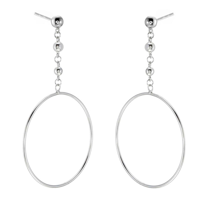 Hanging Circle Earrings in Sterling Silver