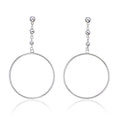 Hanging Circle Earrings in Sterling Silver