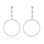 Hanging Circle Earrings in Sterling Silver