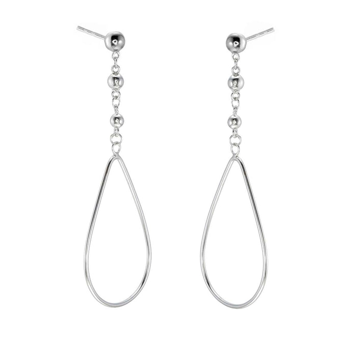 Hanging Pear Drop Earrings in Sterling Silver