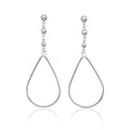 Hanging Pear Drop Earrings in Sterling Silver