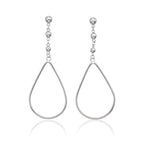 Hanging Pear Drop Earrings in Sterling Silver