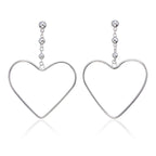 Hanging Heart Earrings in Sterling Silver