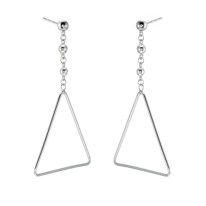 Hanging Triangle Earrings in Sterling Silver