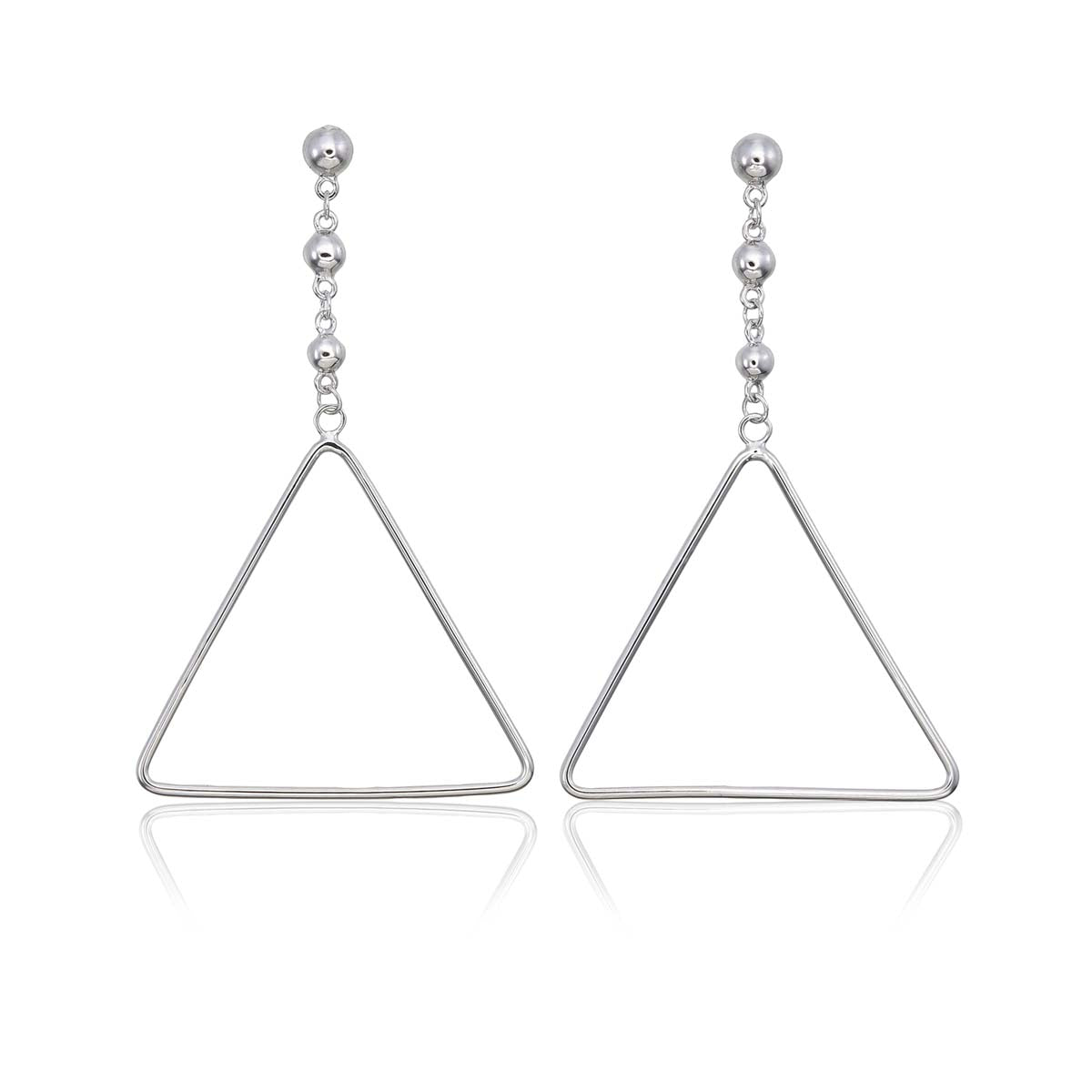 Hanging Triangle Earrings in Sterling Silver