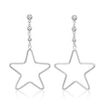 Hanging Star Earrings in Sterling Silver